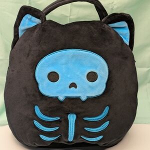 Squishmallows Black and Blue Stump The  Skeleton Cat Plush Treat Bag